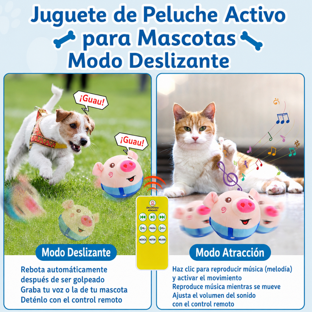 Peluche interactivo para mascotas